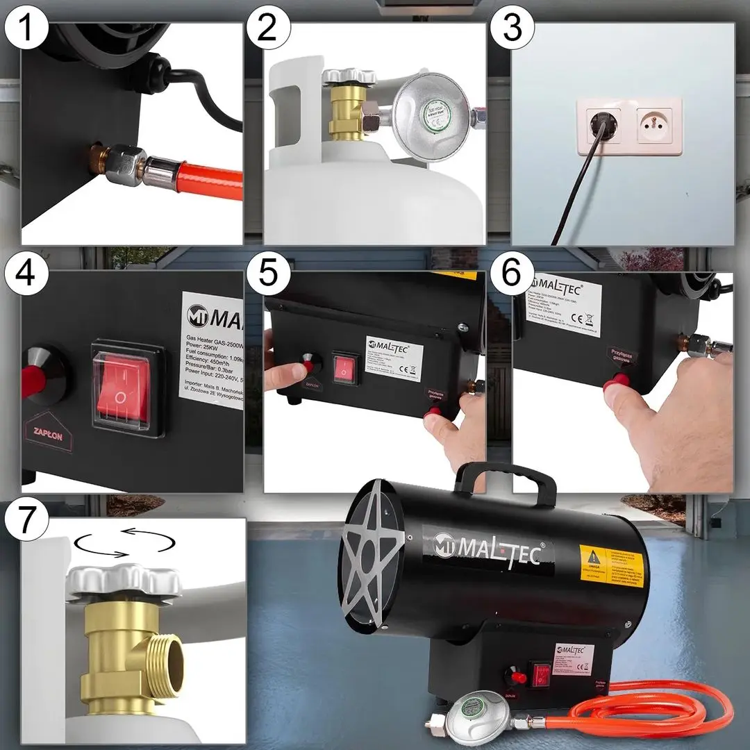 Aeroterma pe gaz Maltec GAS-2500Wt (Black) - 6