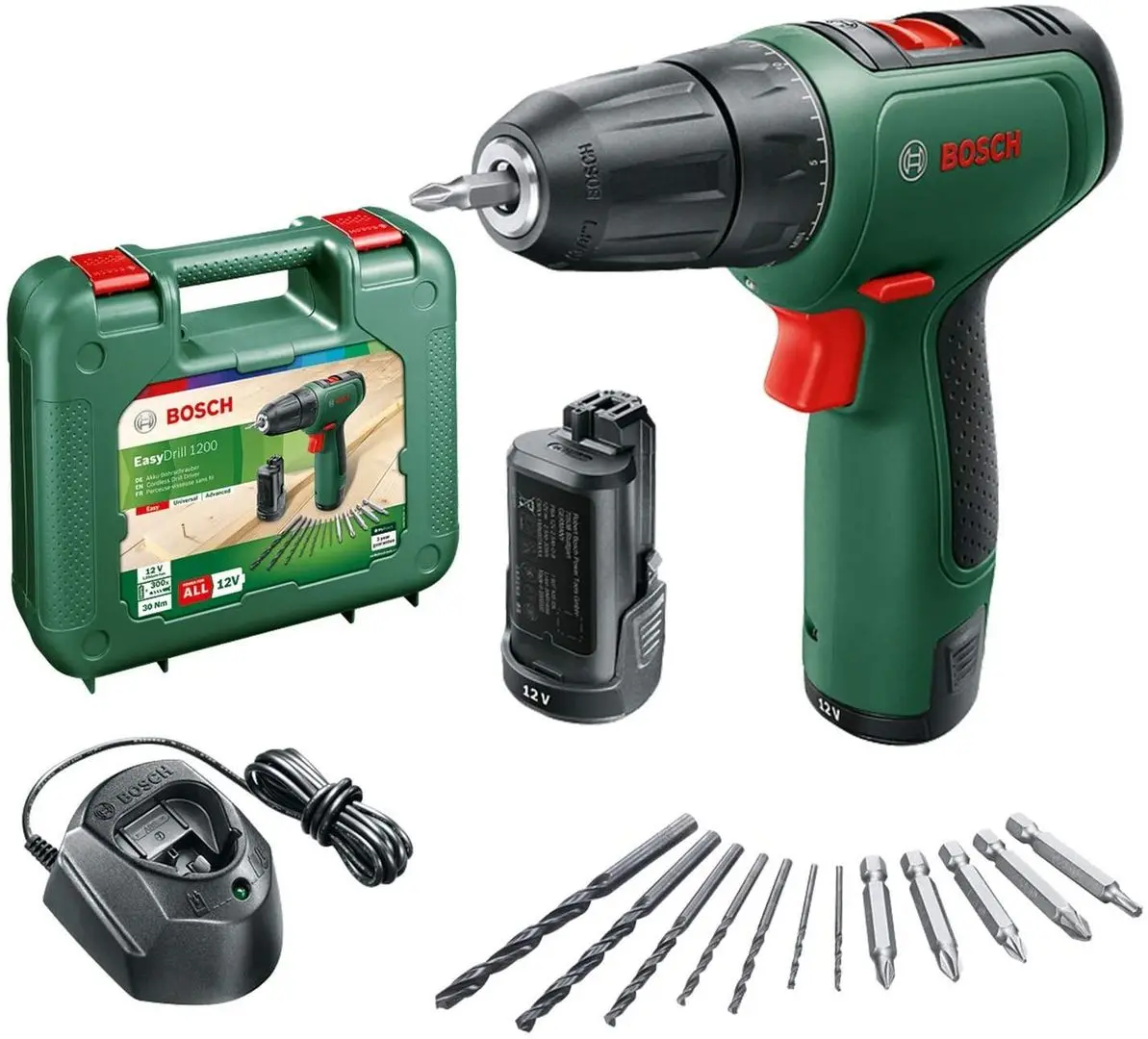 Masina de gaurit si insurubat cu acumulator Bosch EasyDrill 1200 + Akku Li-Ion PBA 12V 1.5Ahx2 + GAL 1210 CV