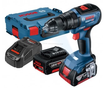 Mașină de găurit cu percuție Bosch Professional GSB 18V-50 + Akku Li-Ion 5Ahx2 + L-Boxx