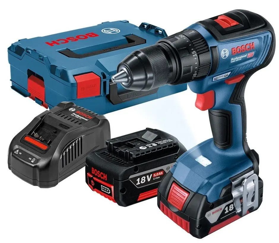 Ударная дрель-шуруповёрт Bosch Professional GSB 18V-50 + Akku Li-Ion 5Ahx2 + L-Boxx