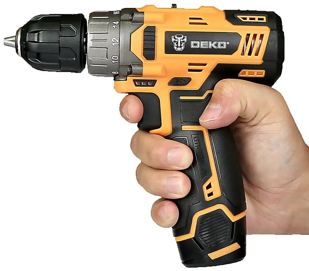 Аккумуляторная дрель-шуруповерт Deko Tools DKCD12XL01-H5 (Yellow/Black)