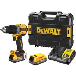 Masina de gaurit si insurubat cu acumulator Dewalt DCD800E2T-QW + DCBP 18V 2x1.7Ah + DCB115 + TSTAK