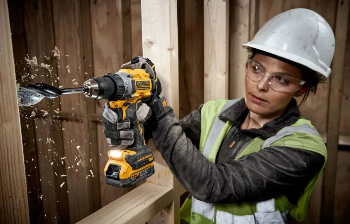 Masina de gaurit si insurubat cu acumulator Dewalt DCD800E2T-QW + DCBP 18V 2x1.7Ah + DCB115 + TSTAK