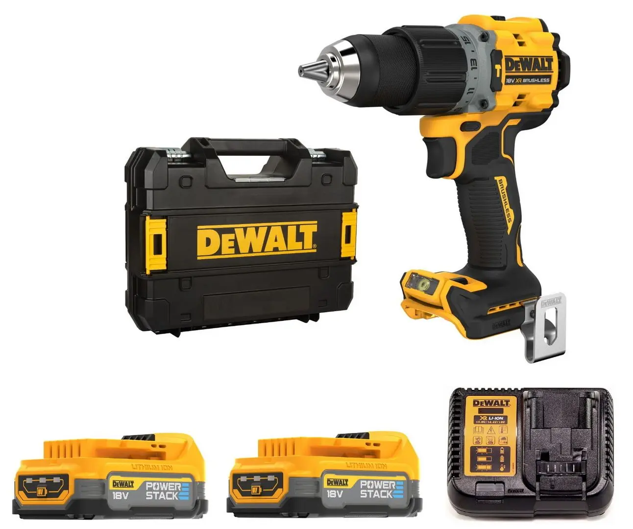 Masina de gaurit si insurubat cu acumulator Dewalt DCD805E2T-QW + DCBP 18V 2x1.7Ah + TSTAK