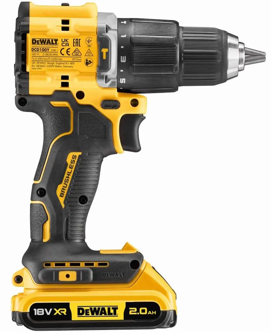 Дрель-шуруповерт аккумуляторная Dewalt DCD100YD2T