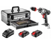 Дрель-шуруповерт + набор инструментов Graphite 58G022-PS15