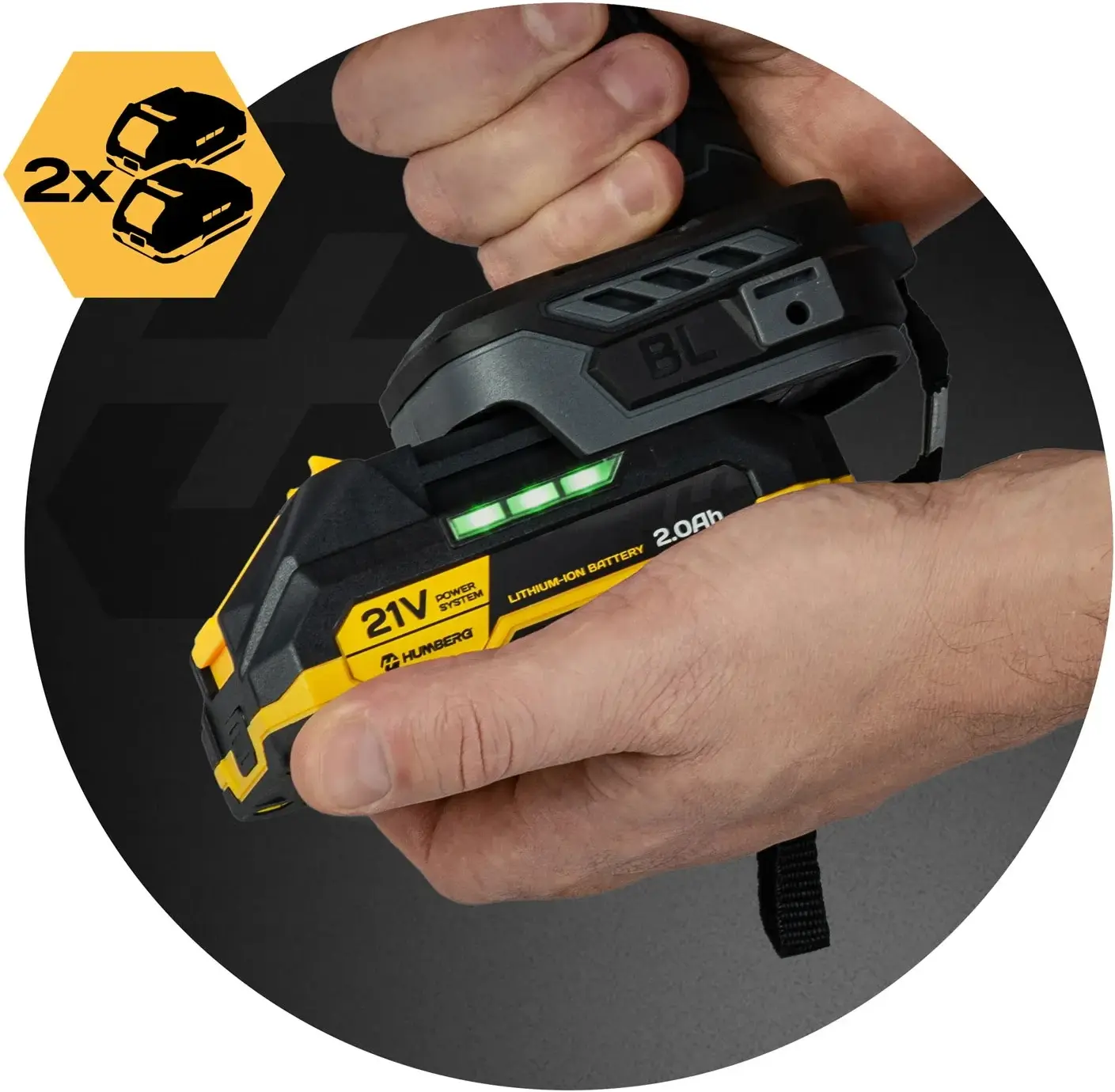 Аккумуляторная ударная дрель-шуруповерт Humberg HM-432 543200 (Yellow/Black) - 11