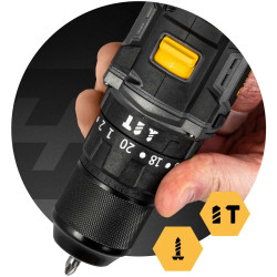 Аккумуляторная ударная дрель-шуруповерт Humberg HM-432 543200 (Yellow/Black) Thumb