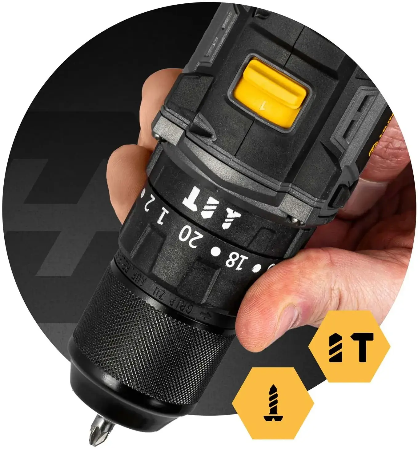 Аккумуляторная ударная дрель-шуруповерт Humberg HM-432 543200 (Yellow/Black) - 13