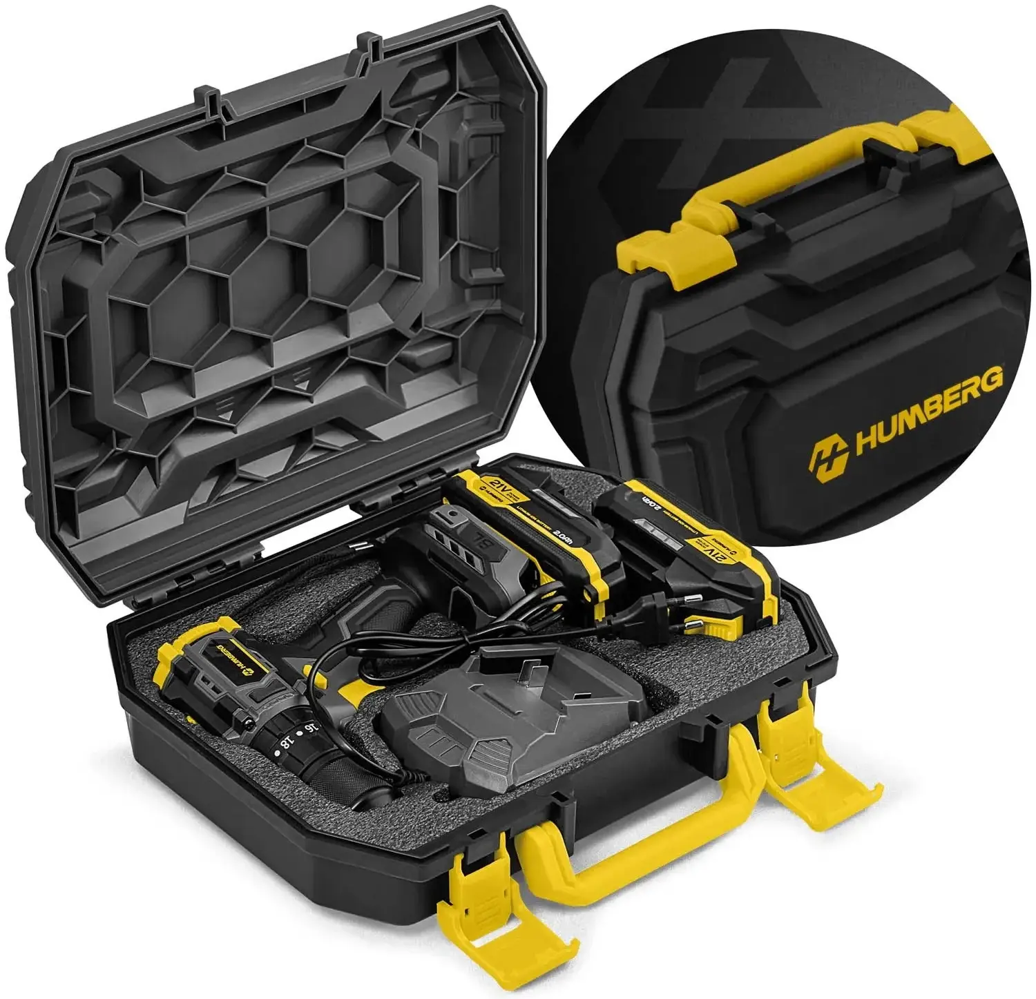 Аккумуляторная ударная дрель-шуруповерт Humberg HM-432 543200 (Yellow/Black) - 15