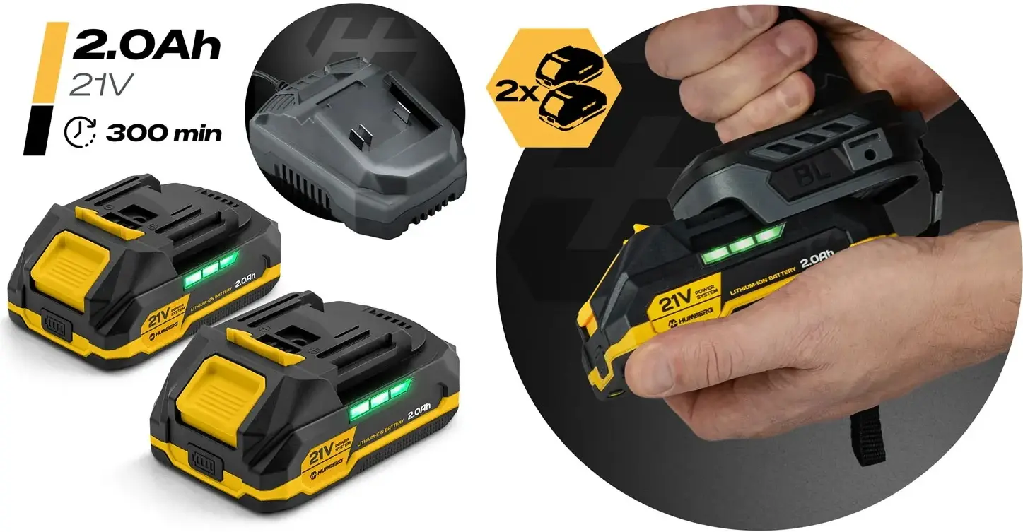Аккумуляторная ударная дрель-шуруповерт Humberg HM-432 543200 (Yellow/Black) - 5