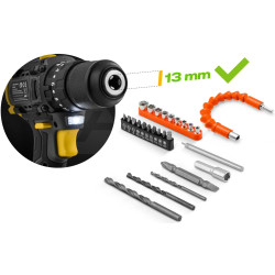 Аккумуляторная ударная дрель-шуруповерт Humberg HM-432 543200 (Yellow/Black) Thumb