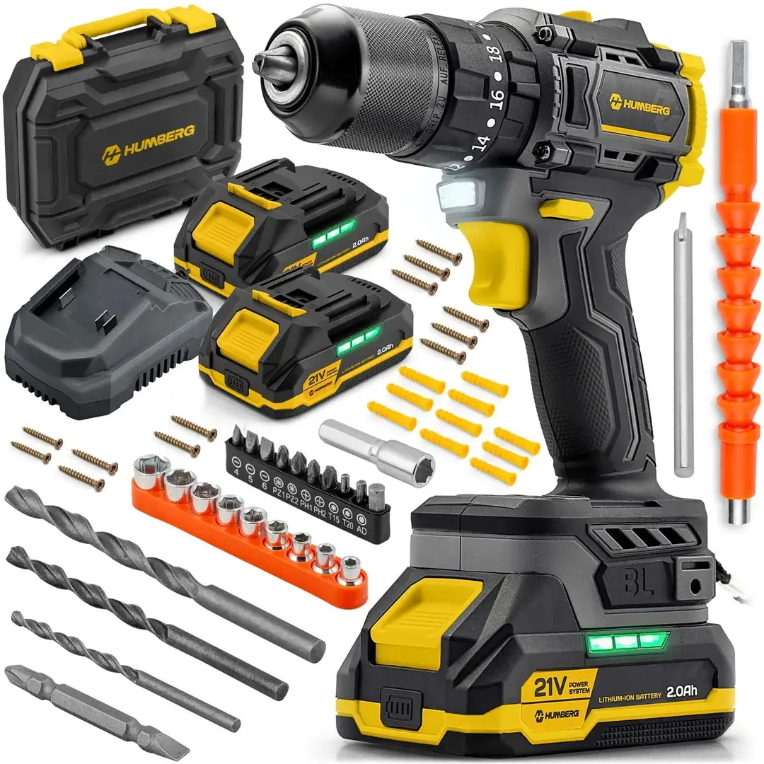 Аккумуляторная ударная дрель-шуруповерт Humberg HM-432 543200 (Yellow/Black)