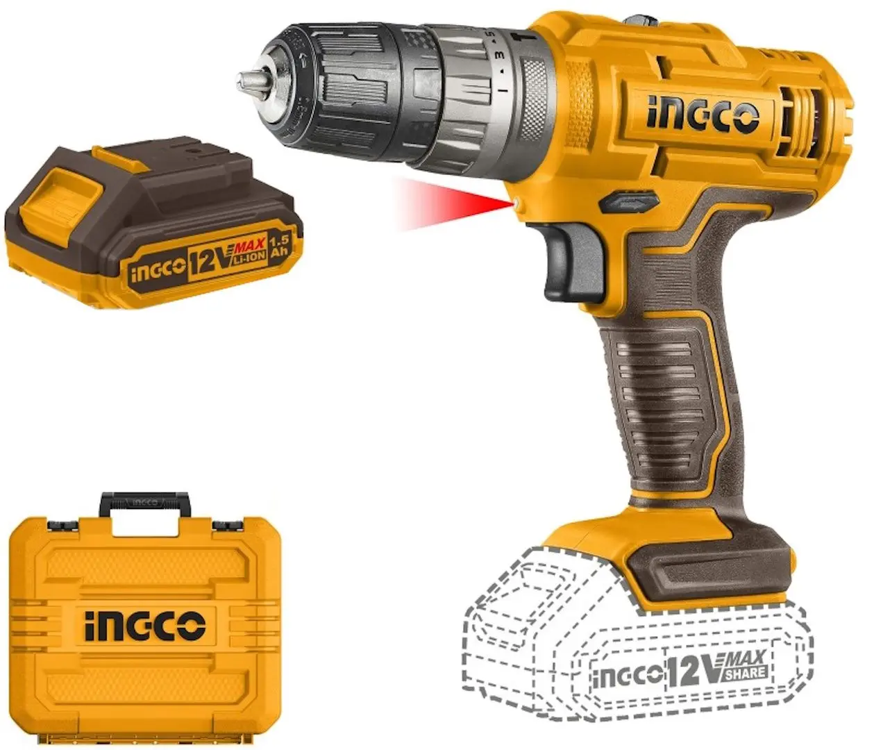 Masina de gaurit si insurubat cu acumulator Ingco CIDLI1228