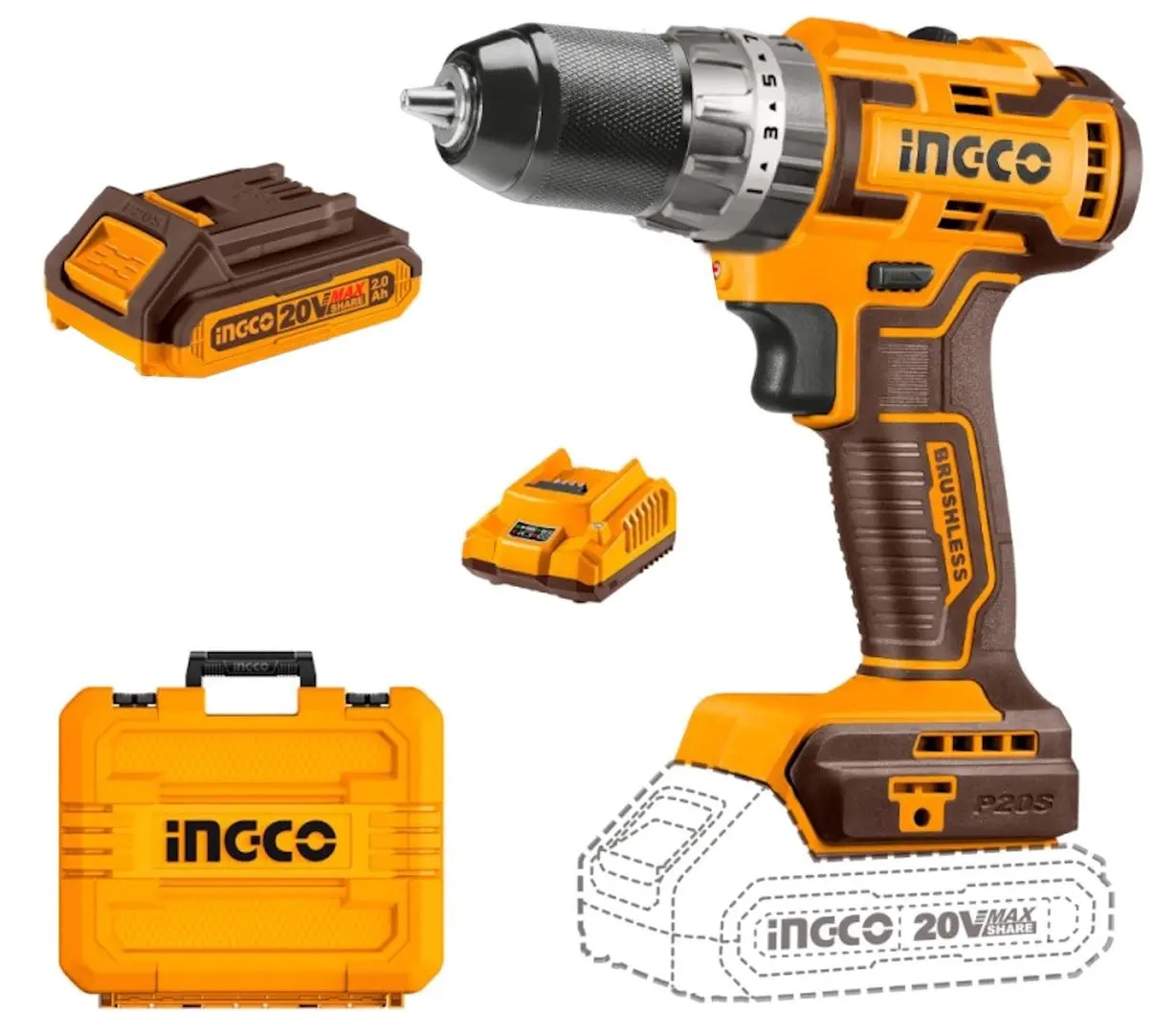 Masina de gaurit si insurubat cu acumulator Ingco CIDLI20605