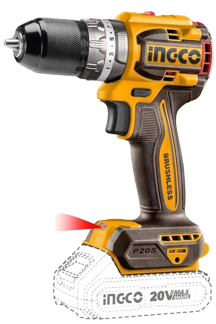 Masina de gaurit si insurubat cu acumulator Ingco Industrial CIDLI20602 20V 2x2Ah - 2