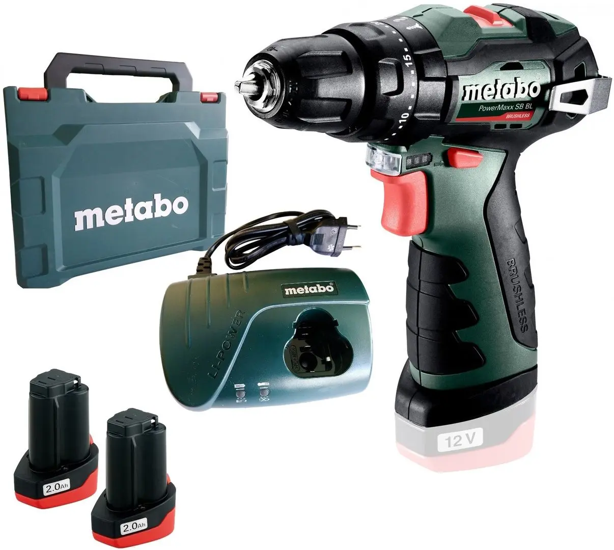 Masina de gaurit si insurubat cu impact si acumulator Metabo PowerMaxx SB BL Set
