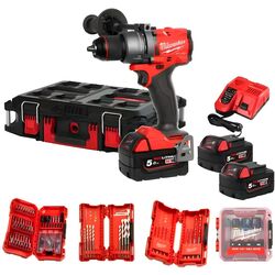 Masina de gaurit si insurubat cu acumulator +  set instrumente Milwaukee M18 FPD3100P-502P