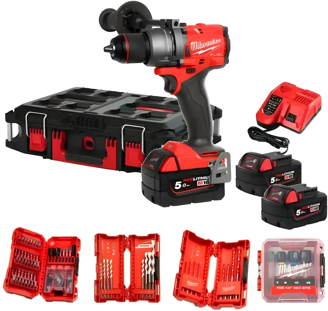 Аккумуляторная дрель-шуруповерт + набор инструментов Milwaukee M18 FPD3100P-502P