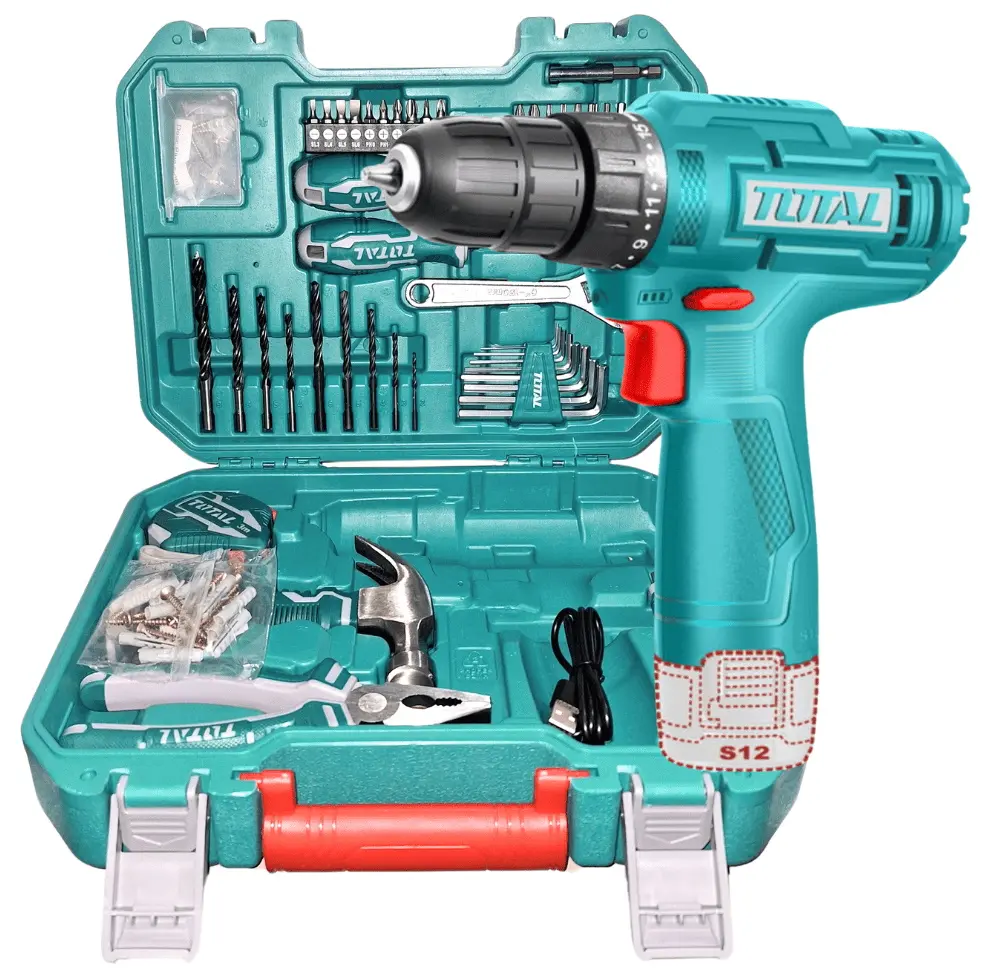 Masina de gaurit si insurubat cu acumulator + set de scule Total THKTHP10892