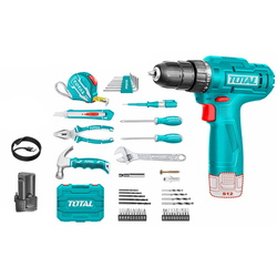 Masina de gaurit si insurubat cu acumulator + set de scule Total THKTHP10892
