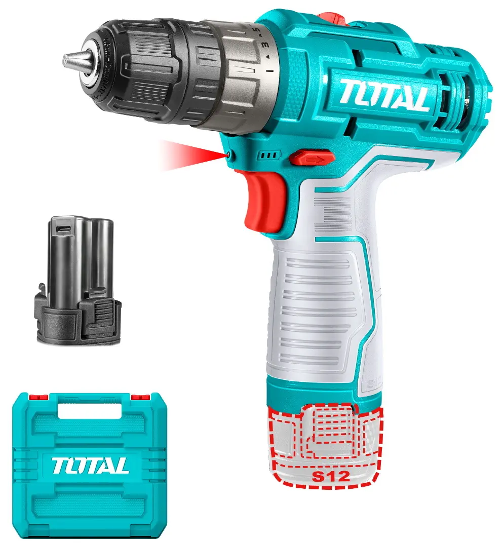 Masina de gaurit si insurubat cu acumulator Total TDLI12202 2x1.5Ah