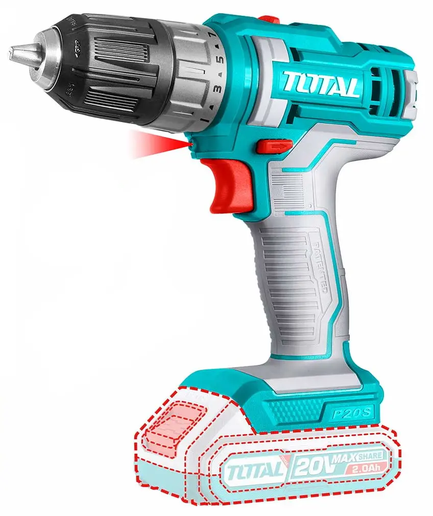 Masina de gaurit si insurubat cu acumulator Total TDLI200528 2x2.0Ah