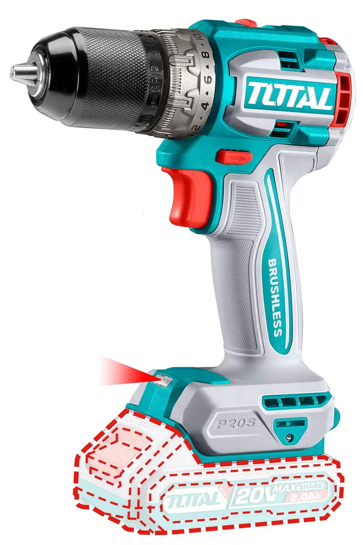 Masina de gaurit si insurubat cu acumulator Total TDLI20602 2x2.0Ah