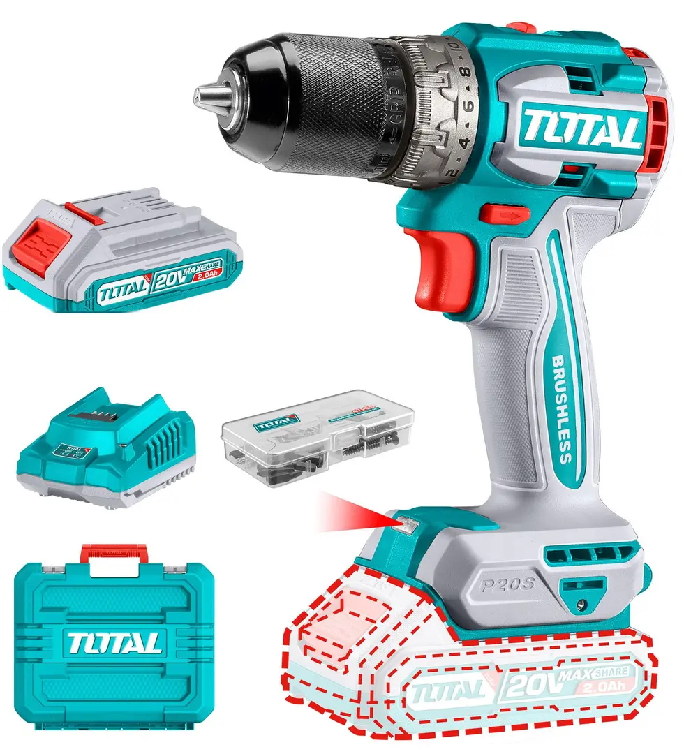Masina de gaurit si insurubat cu acumulator Total TDLI20602 2x2.0Ah