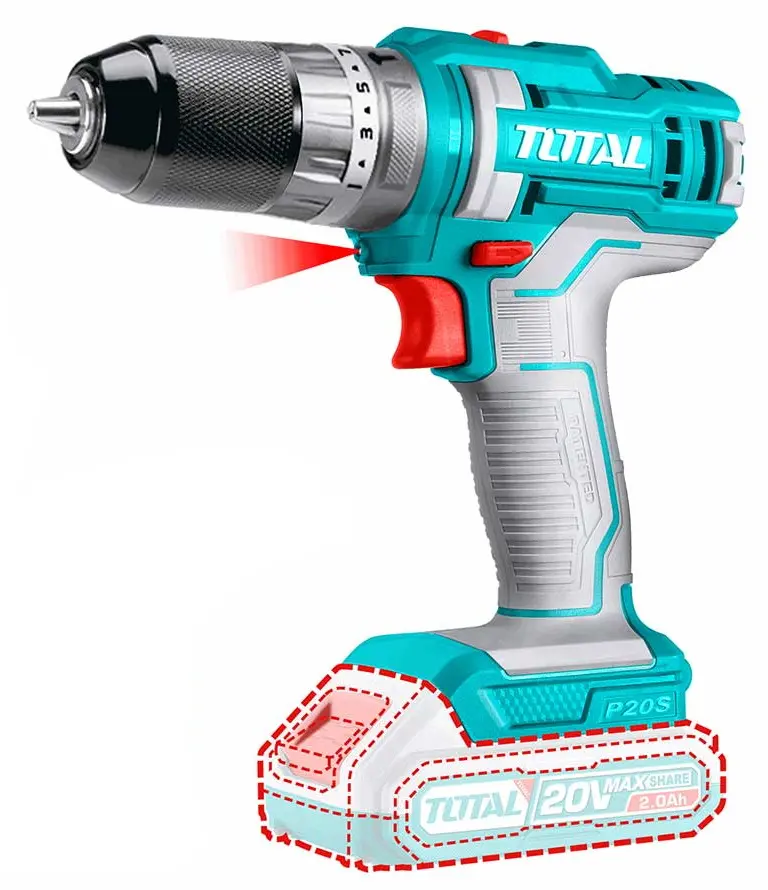 Masina de gaurit si insurubat cu impact si acumulator Total TIDLI201452 2x2.0Ah Set