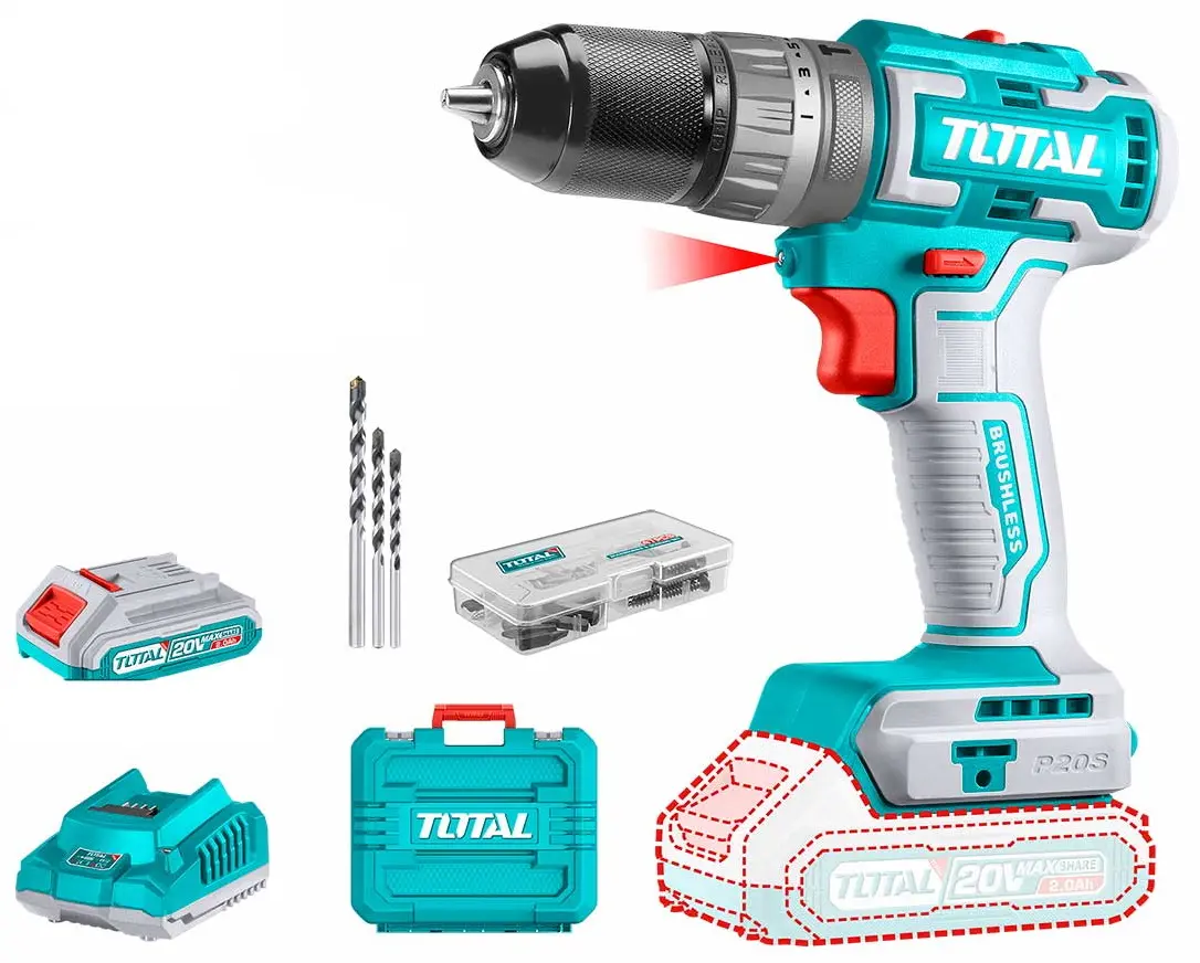Masina de gaurit si insurubat cu impact si acumulator Total TIDLI20508 2x2.0Ah Set