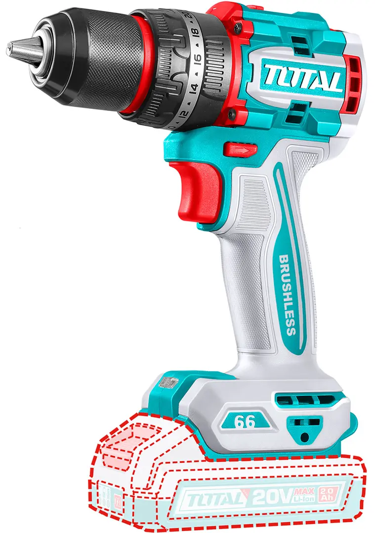 Masina de gaurit si insurubat cu impact si acumulator Total TIDLI206681