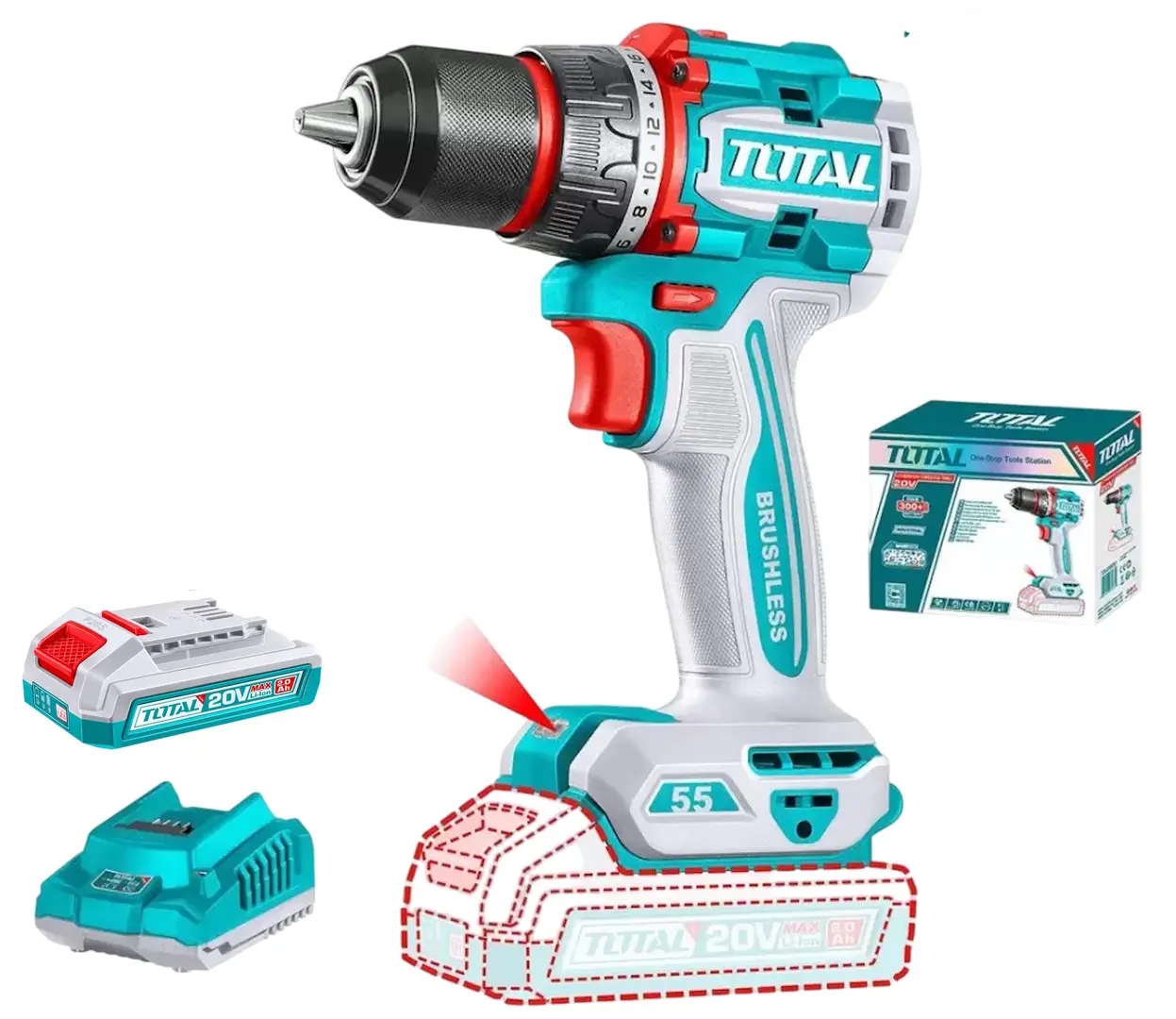 Masina de gaurit si insurubat cu acumulator Total TDLI205582