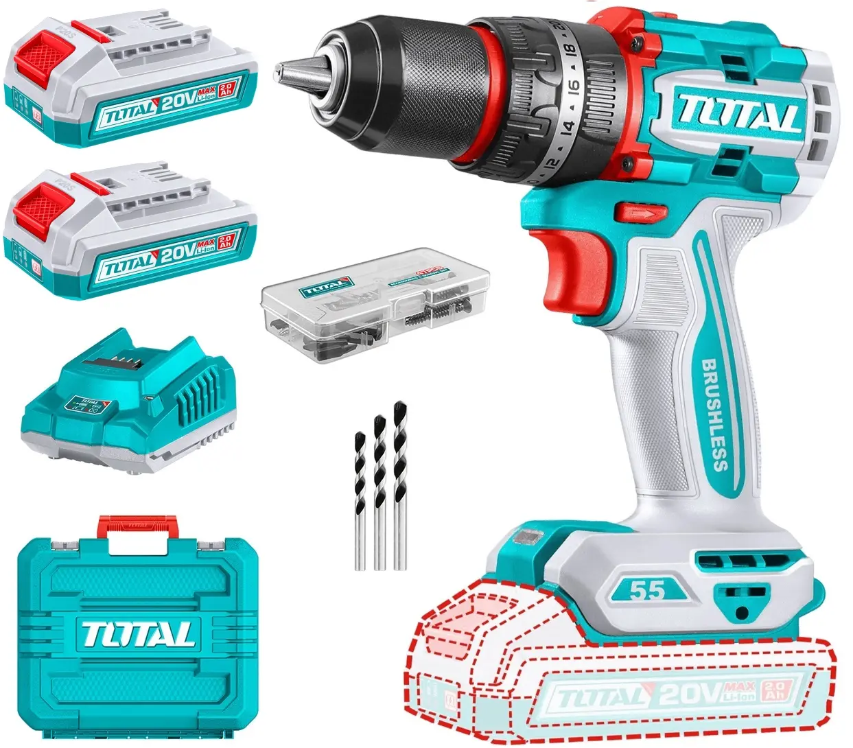 Masina de gaurit si insurubat cu acumulator Total TIDLI20558