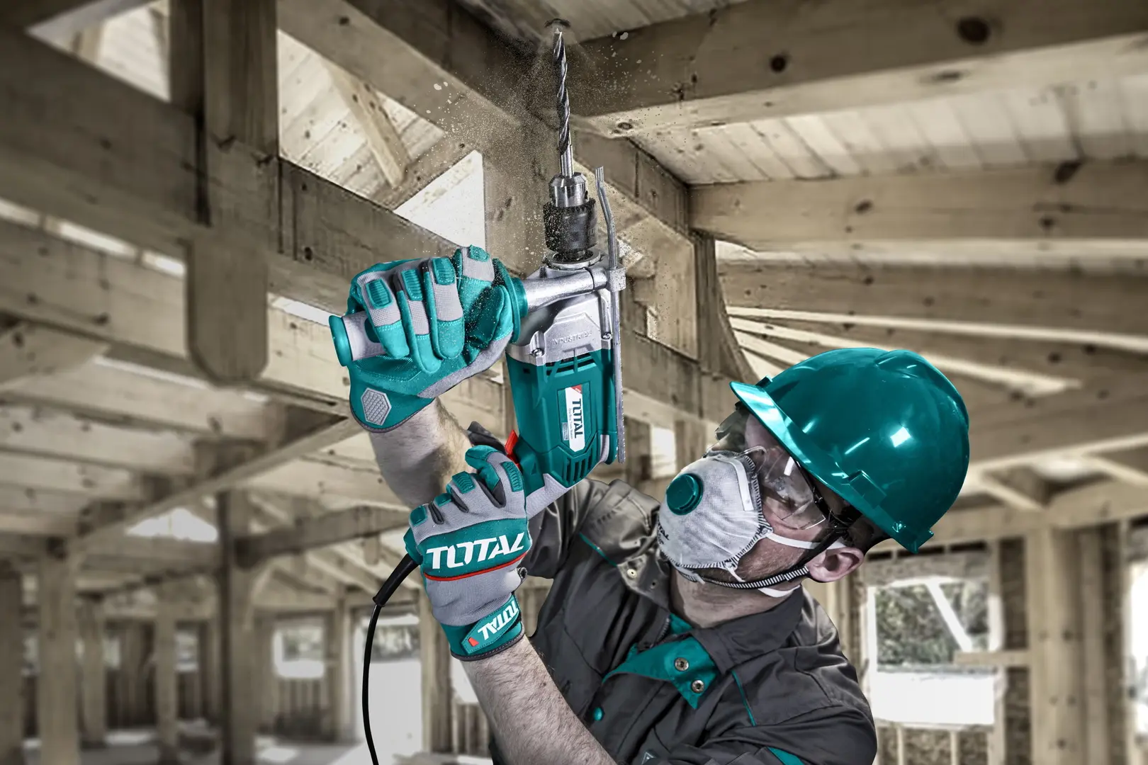 Masina de gaurit cu percutie Total TG211166