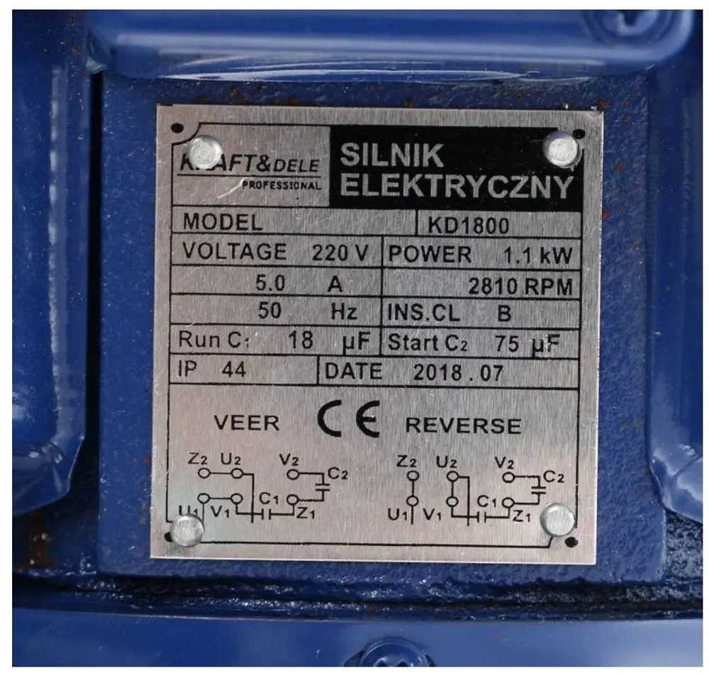 Электродвигатель Kraft&Dele KD1800 (Blue)