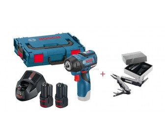 Набор аккумуляторный гайковерт Bosch Professional GDS 12V-115 + GBA 12V 2.5Ah + GAL 12302 CV + Swiss Peak Multitool