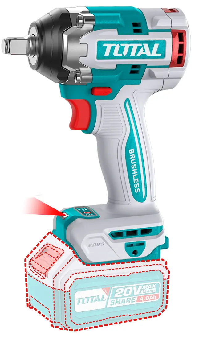 Аккумуляторный ударный гайковерт Total TIWLI2050 2x4.0Ah