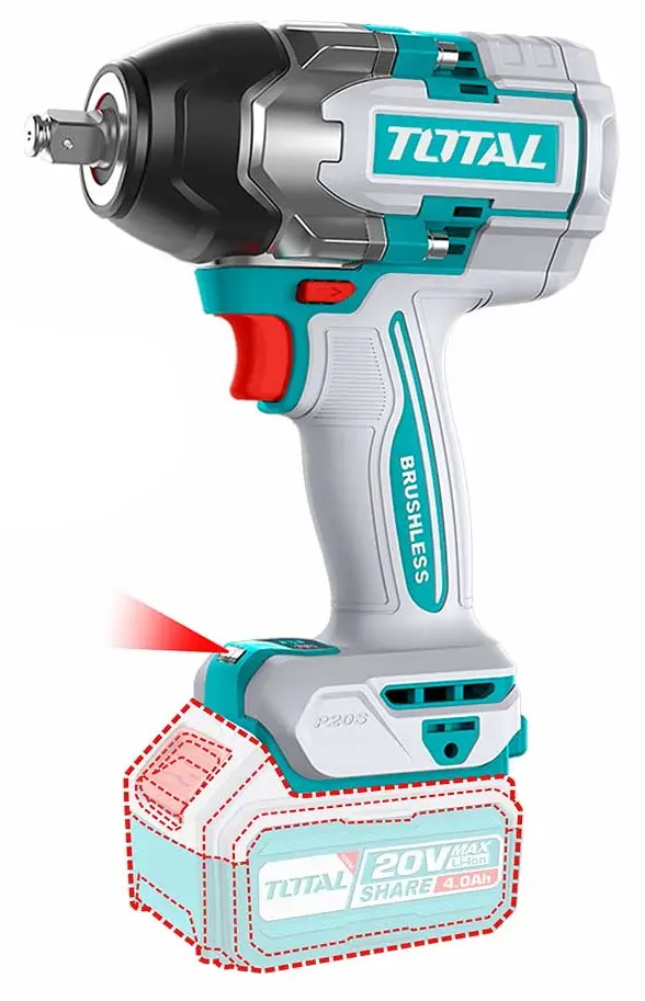 Аккумуляторный ударный гайковерт Total TIWLI2085 2x4.0Ah