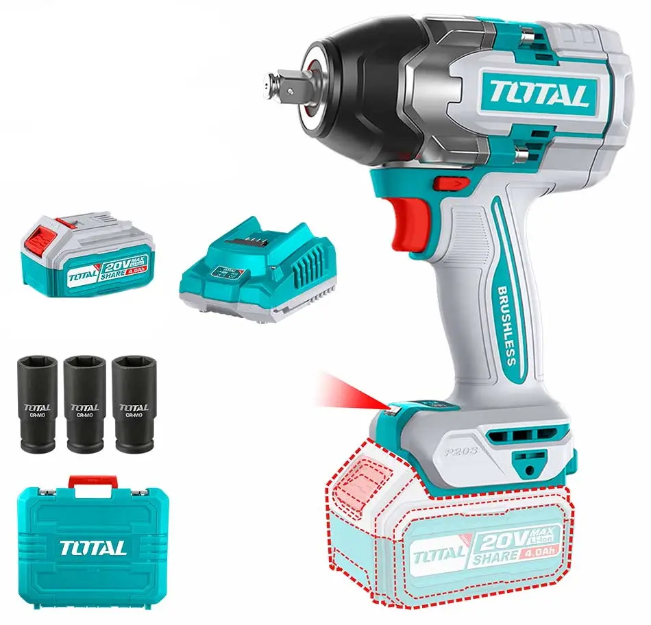 Аккумуляторный ударный гайковерт Total TIWLI2085 2x4.0Ah