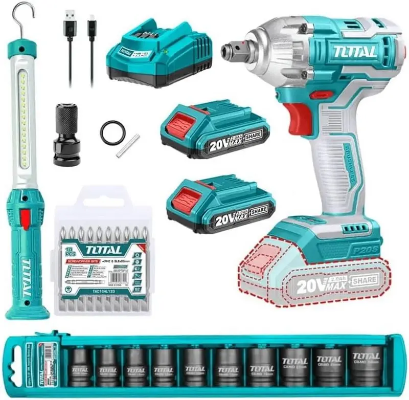 Masina de insurubat cu impact si acumulator Total TOSLI231004 Set
