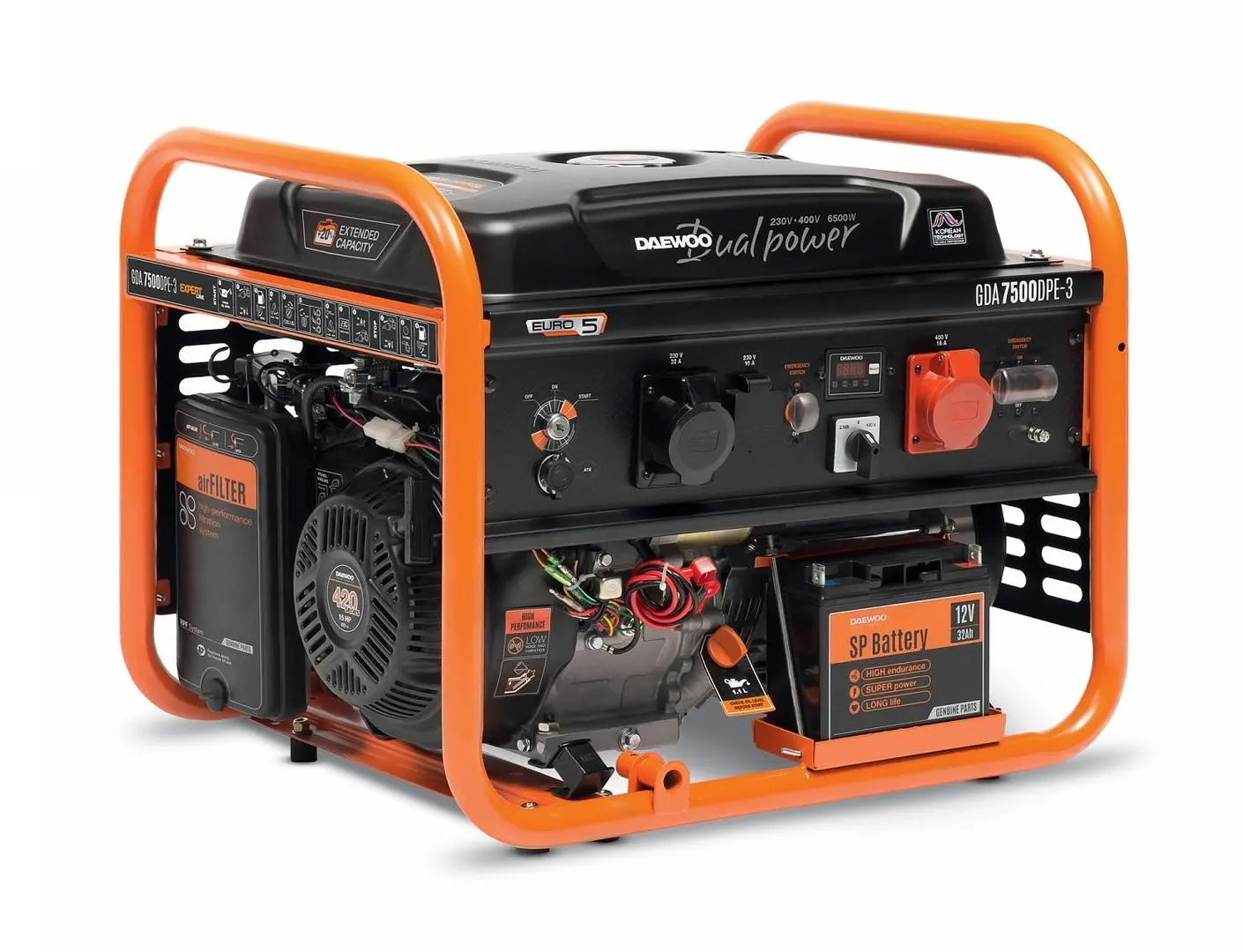 Бензиновый генератор Daewoo GDA 7500DPE-3