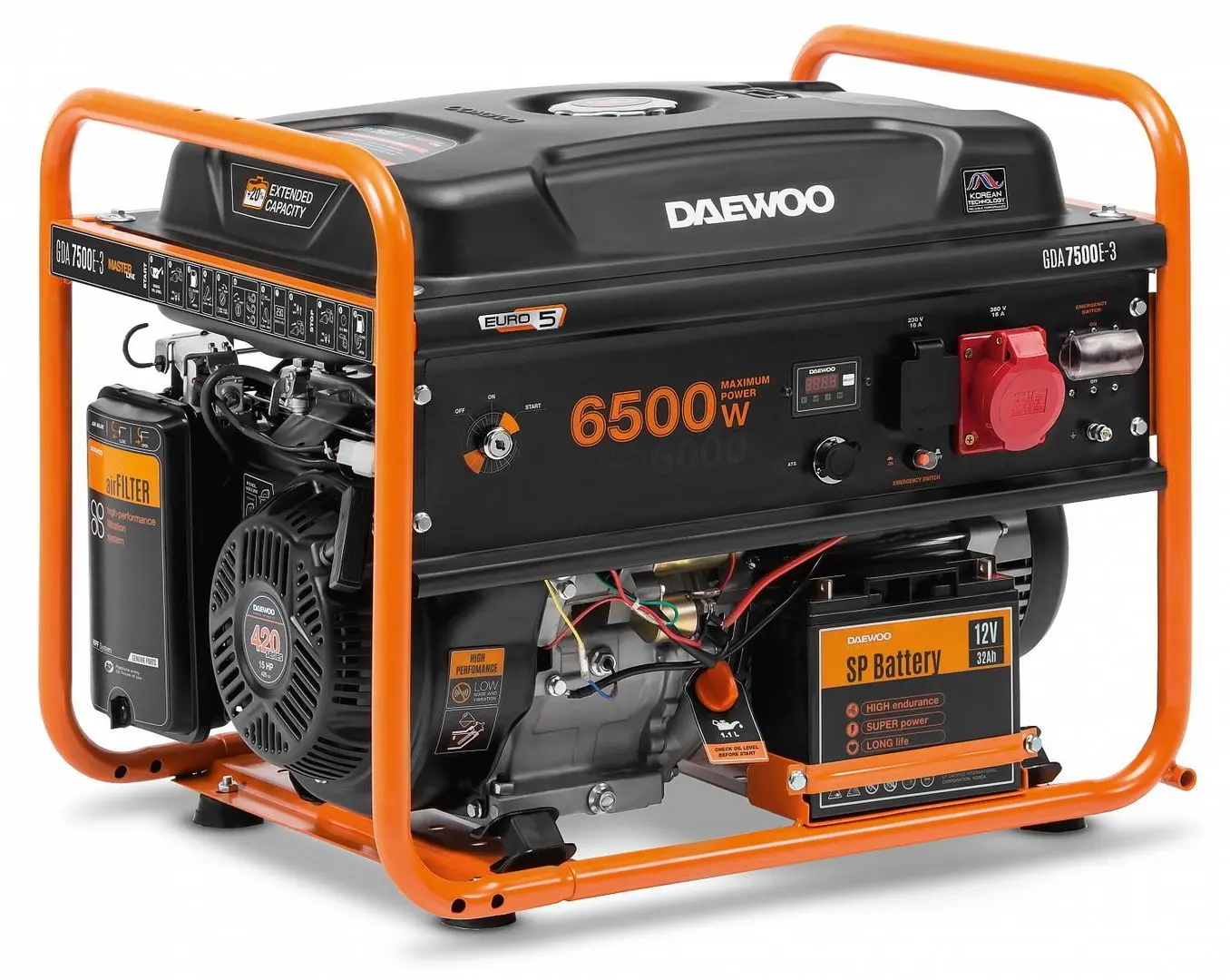 Бензиновый генератор Daewoo GDA 7500E-3