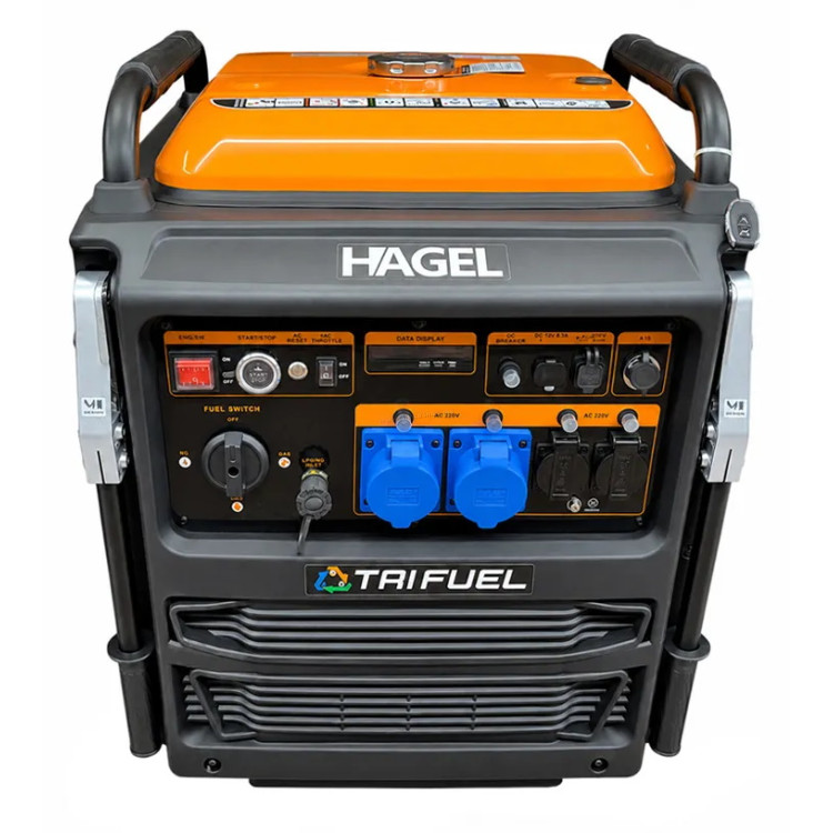 Бензиновый генератор Hagel Trifuel LT-12000iSE (Black/Orange)