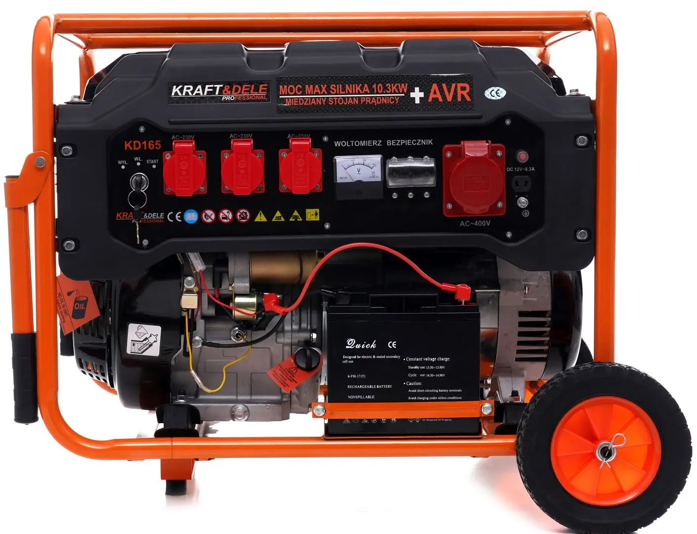 Бензогенератор Kraft&Dele Professional KD165 (Black/Orange) - 4