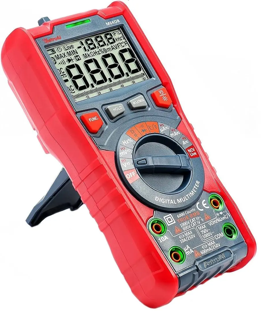 Multimetru digital AstroAI M6KOR (Red)