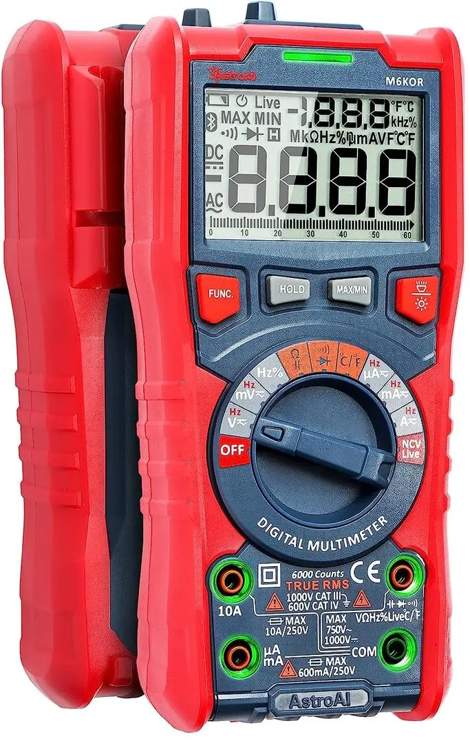 Multimetru digital AstroAI M6KOR (Red)