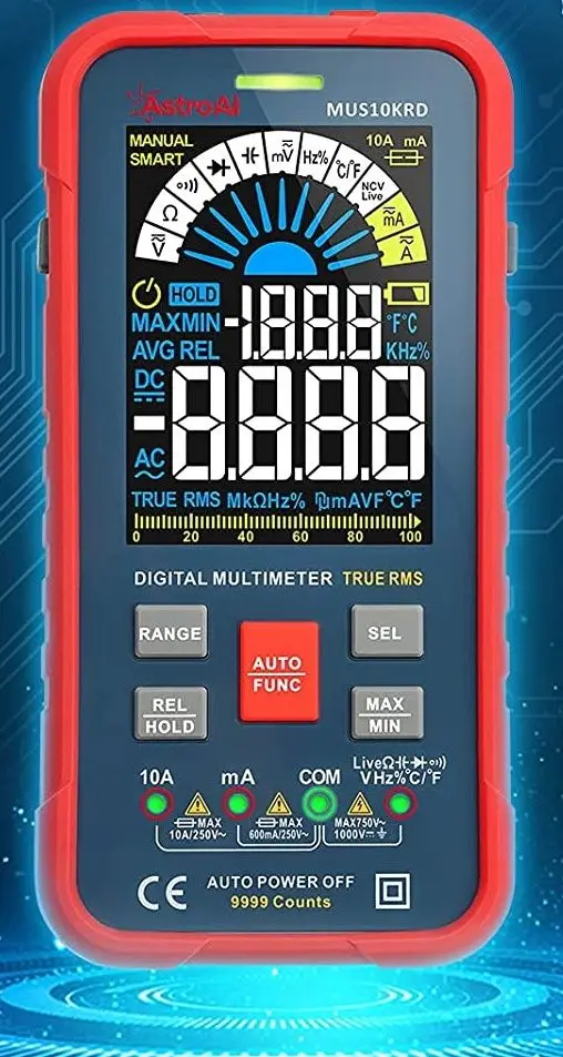 Multimetru digital AstroAI MUS10KRD 10000 (Red)