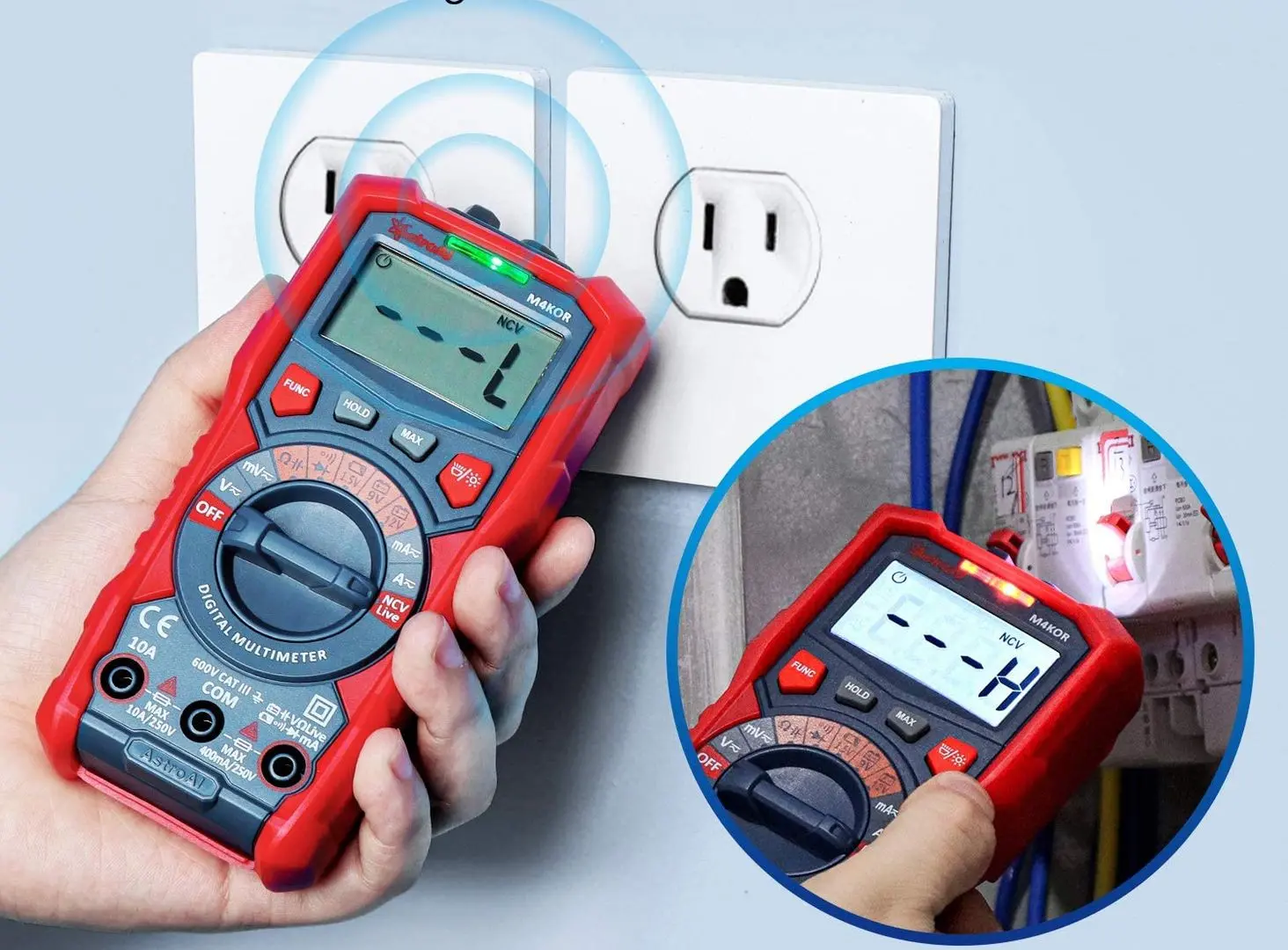 Мультиметр цифровой AstroAI TRMS 4000 M4KOR (Red)