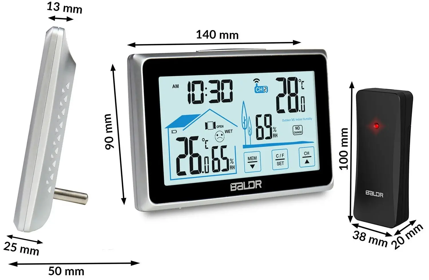 Statie meteorologica Berdsen BD-910 (Black/Silver)